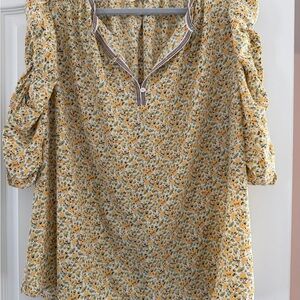Max Studio Yellow Floral Blouse